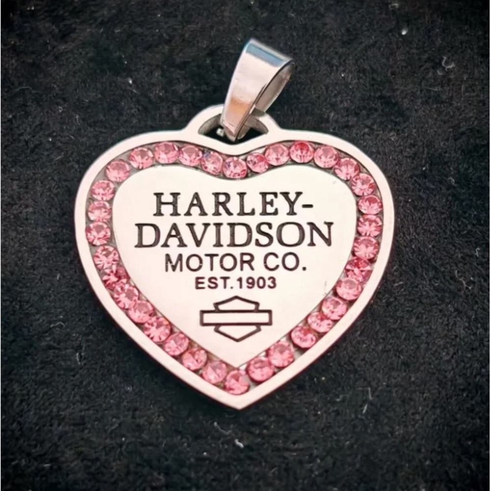 Pink Rhinestones Heart HD Necklace - Picture 9 of 10